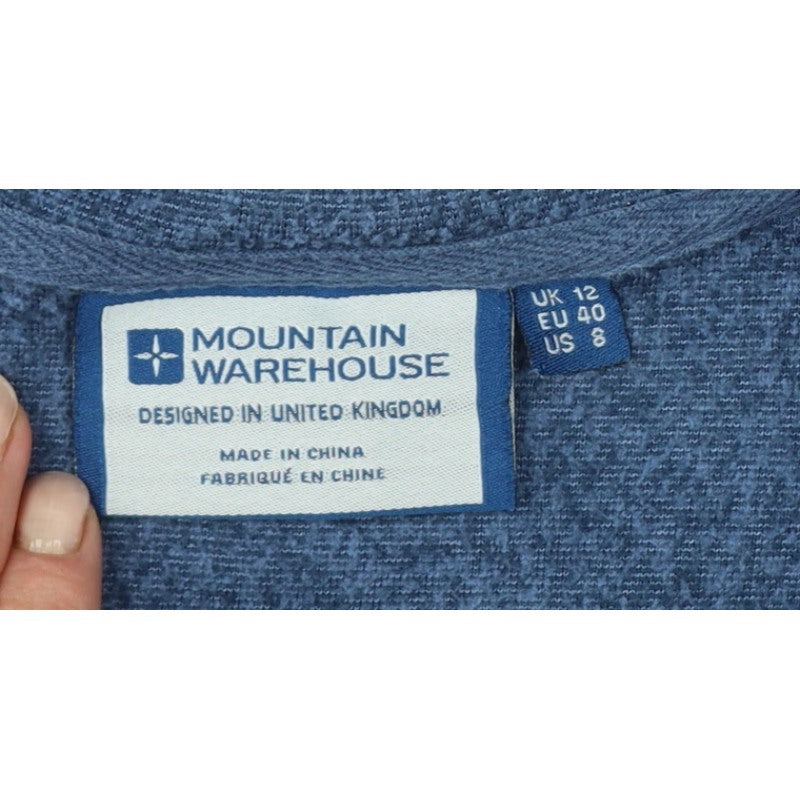 Mountain Warehouse Womens Blue UK 12 Basic Hooded Fleece Jacket