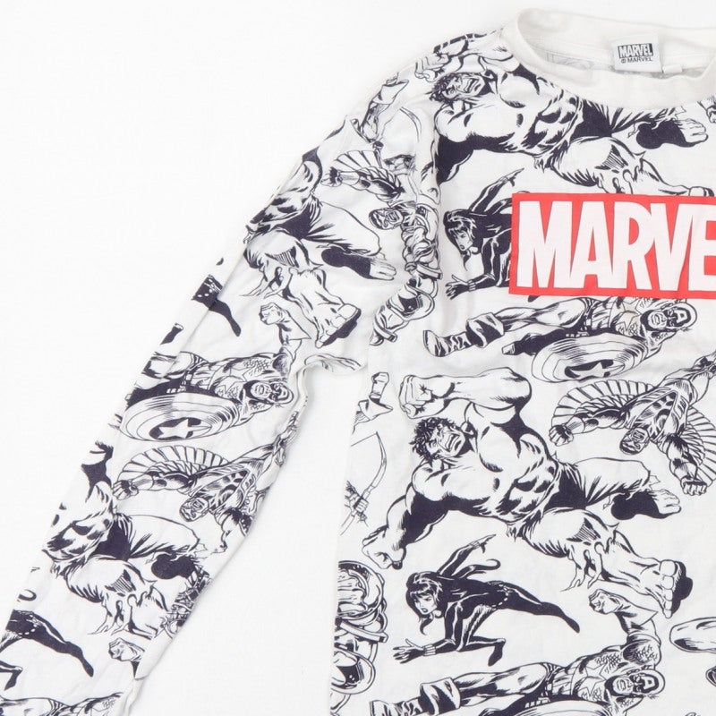 Angel & Rocket Boys White Marvel Comics Pyjama Top 11-12 Years