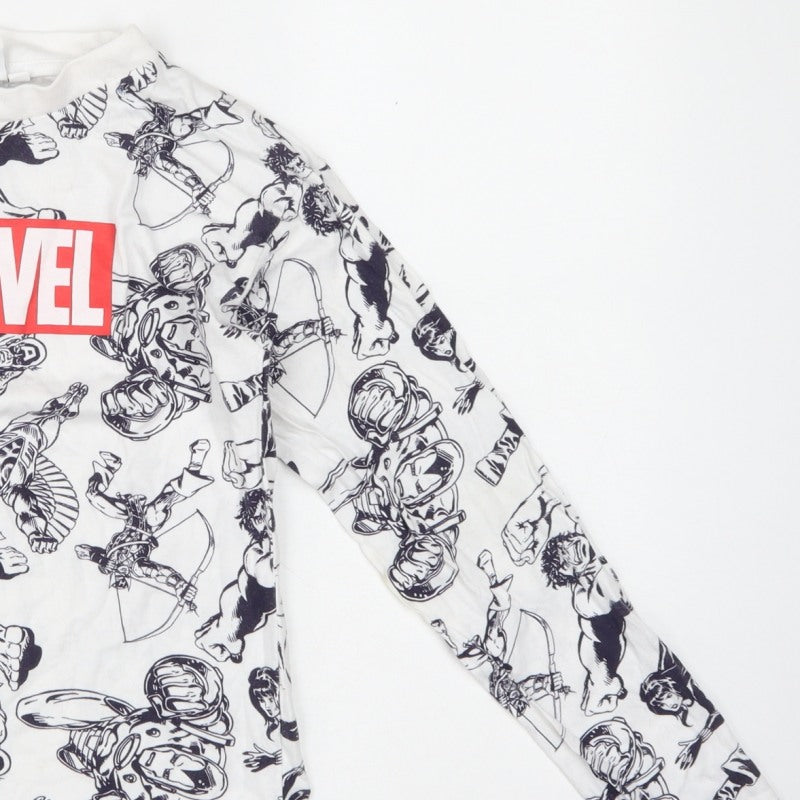Angel & Rocket Boys White Marvel Comics Pyjama Top 11-12 Years