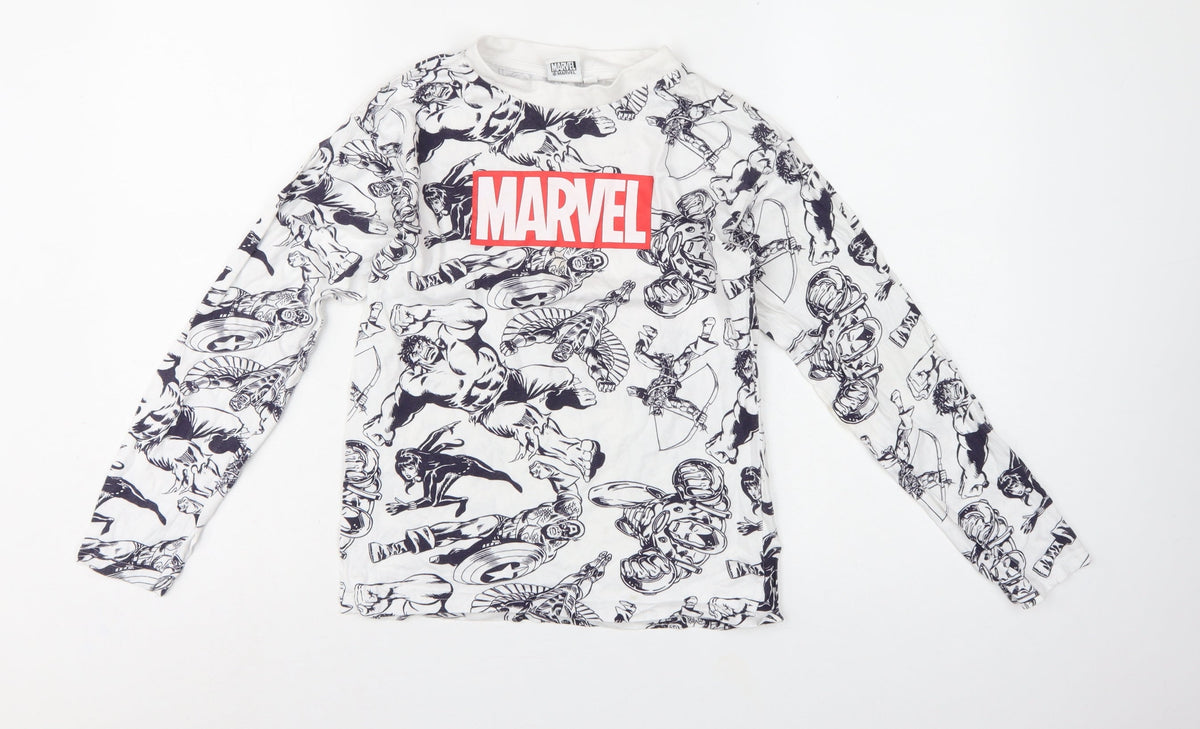 Angel & Rocket Boys White Marvel Comics Pyjama Top 11-12 Years