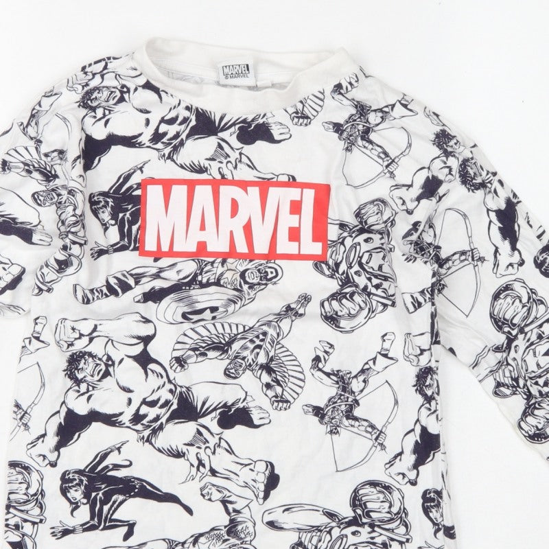 Angel & Rocket Boys White Marvel Comics Pyjama Top 11-12 Years