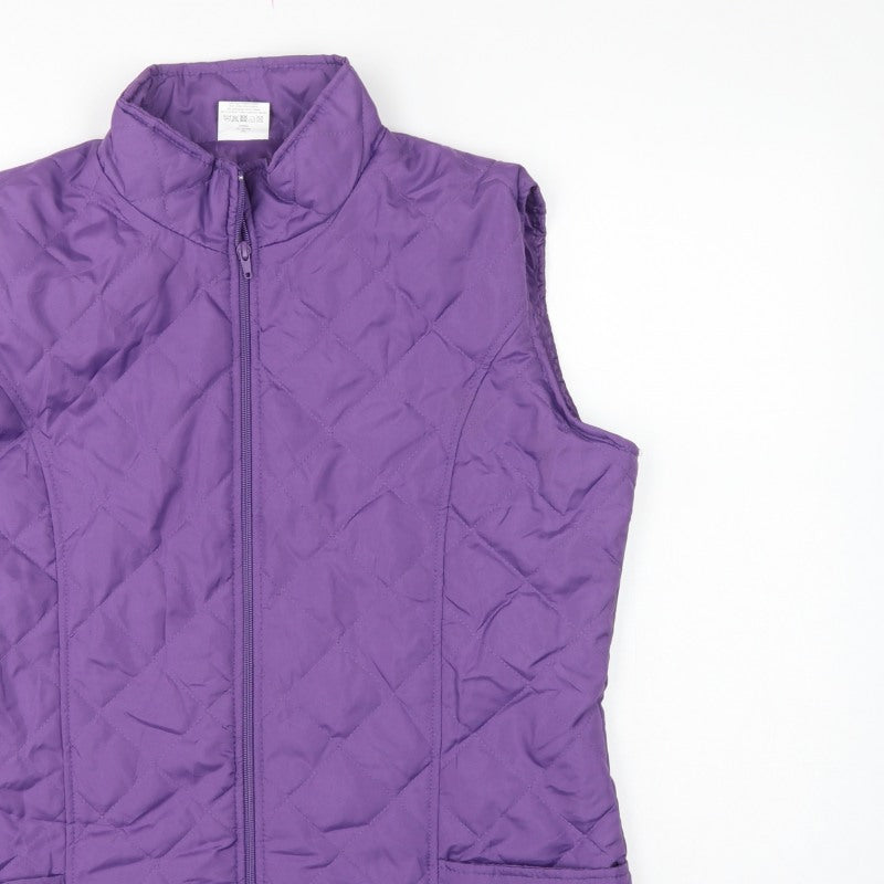 Anne de Lançay Women’s Purple M Quilted Padded Zip Waistcoat
