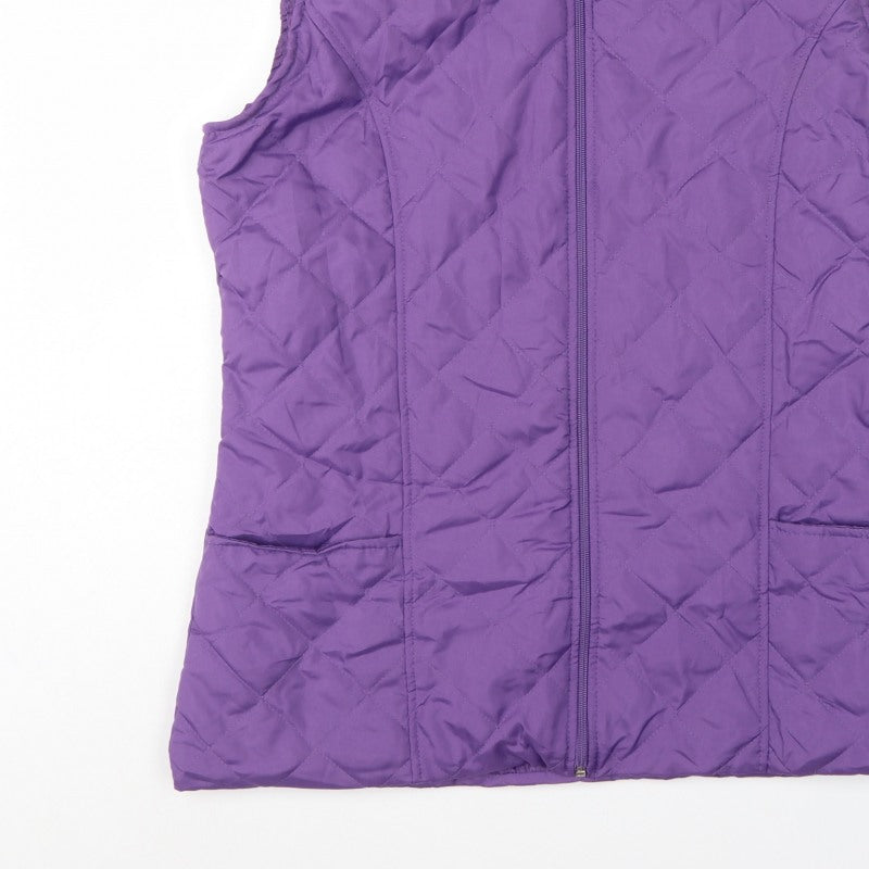 Anne de Lançay Women’s Purple M Quilted Padded Zip Waistcoat