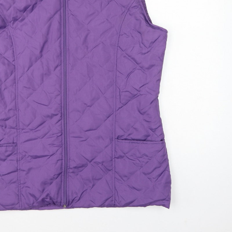 Anne de Lançay Women’s Purple M Quilted Padded Zip Waistcoat