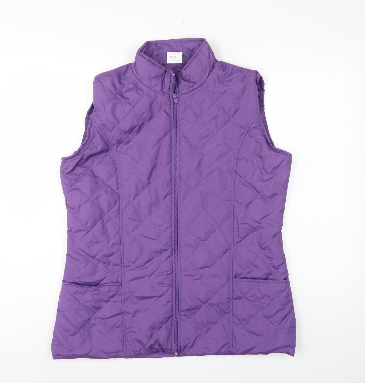 Anne de Lançay Women’s Purple M Quilted Padded Zip Waistcoat