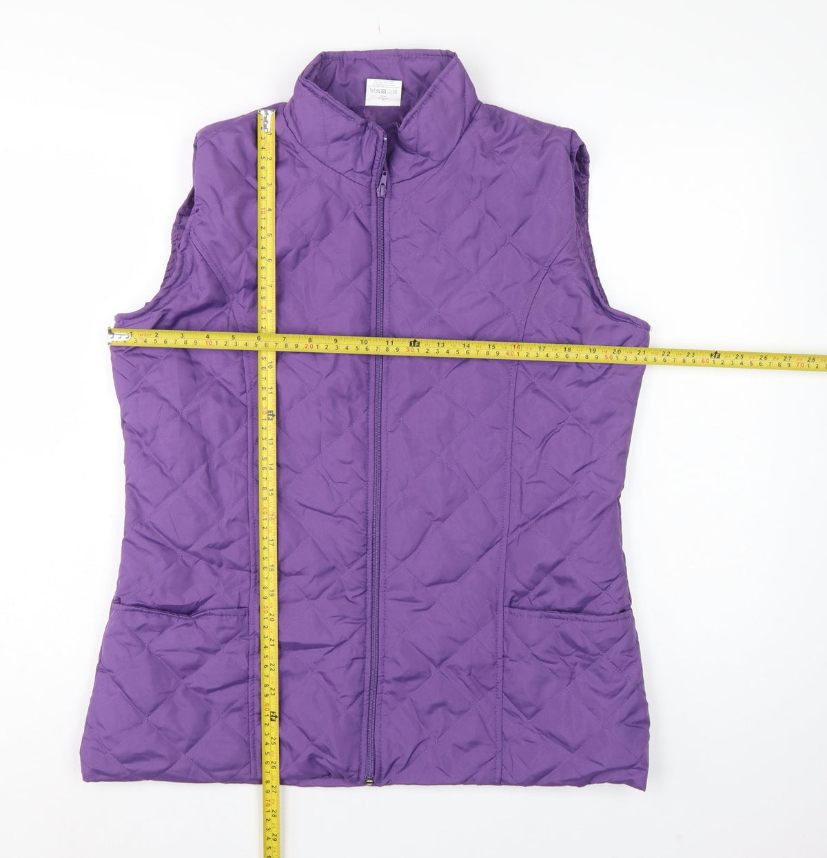 Anne de Lançay Women’s Purple M Quilted Padded Zip Waistcoat