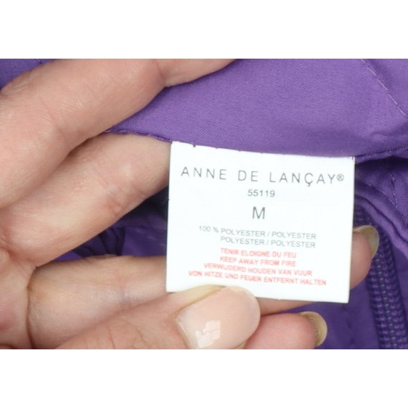 Anne de Lançay Women’s Purple M Quilted Padded Zip Waistcoat