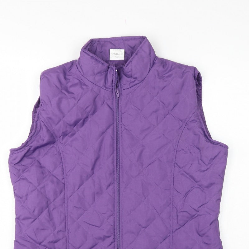 Anne de Lançay Women’s Purple M Quilted Padded Zip Waistcoat
