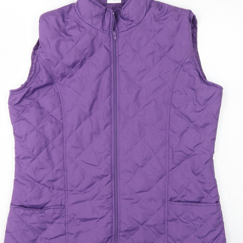 Anne de Lançay Women’s Purple M Quilted Padded Zip Waistcoat