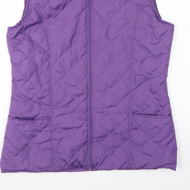 Anne de Lançay Women’s Purple M Quilted Padded Zip Waistcoat