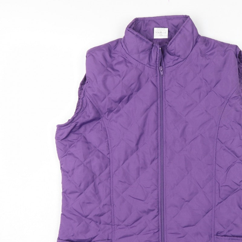 Anne de Lançay Women’s Purple M Quilted Padded Zip Waistcoat