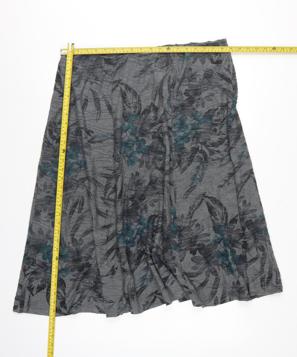 Bonmarché Women Grey Floral A-Line Knee Length Skirt UK 18