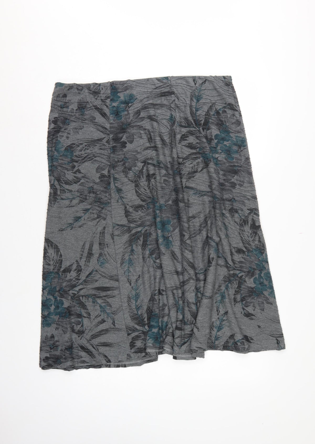 Bonmarché Women Grey Floral A-Line Knee Length Skirt UK 18
