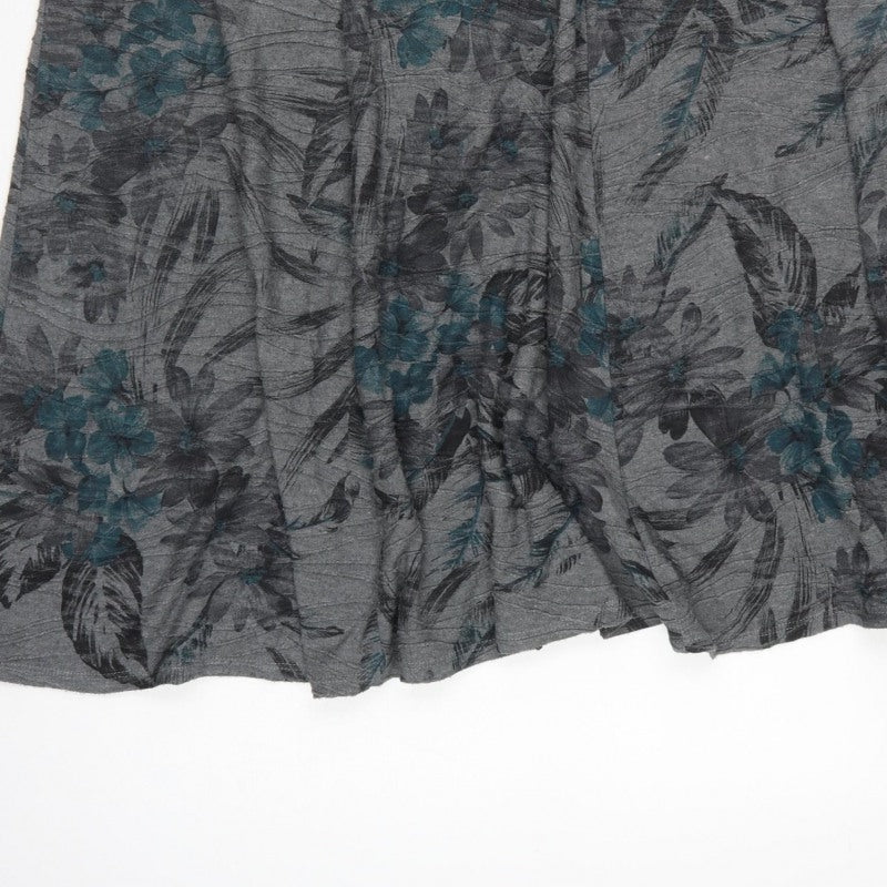 Bonmarché Women Grey Floral A-Line Knee Length Skirt UK 18