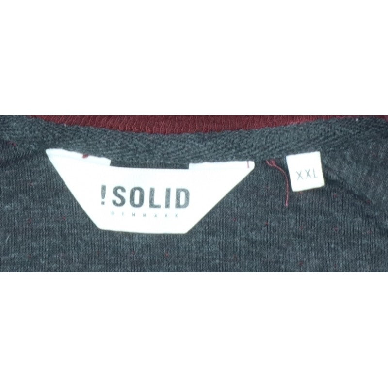 Solid Men’s Red Cotton Knit Crew Neck Pocket Jumper 2XL
