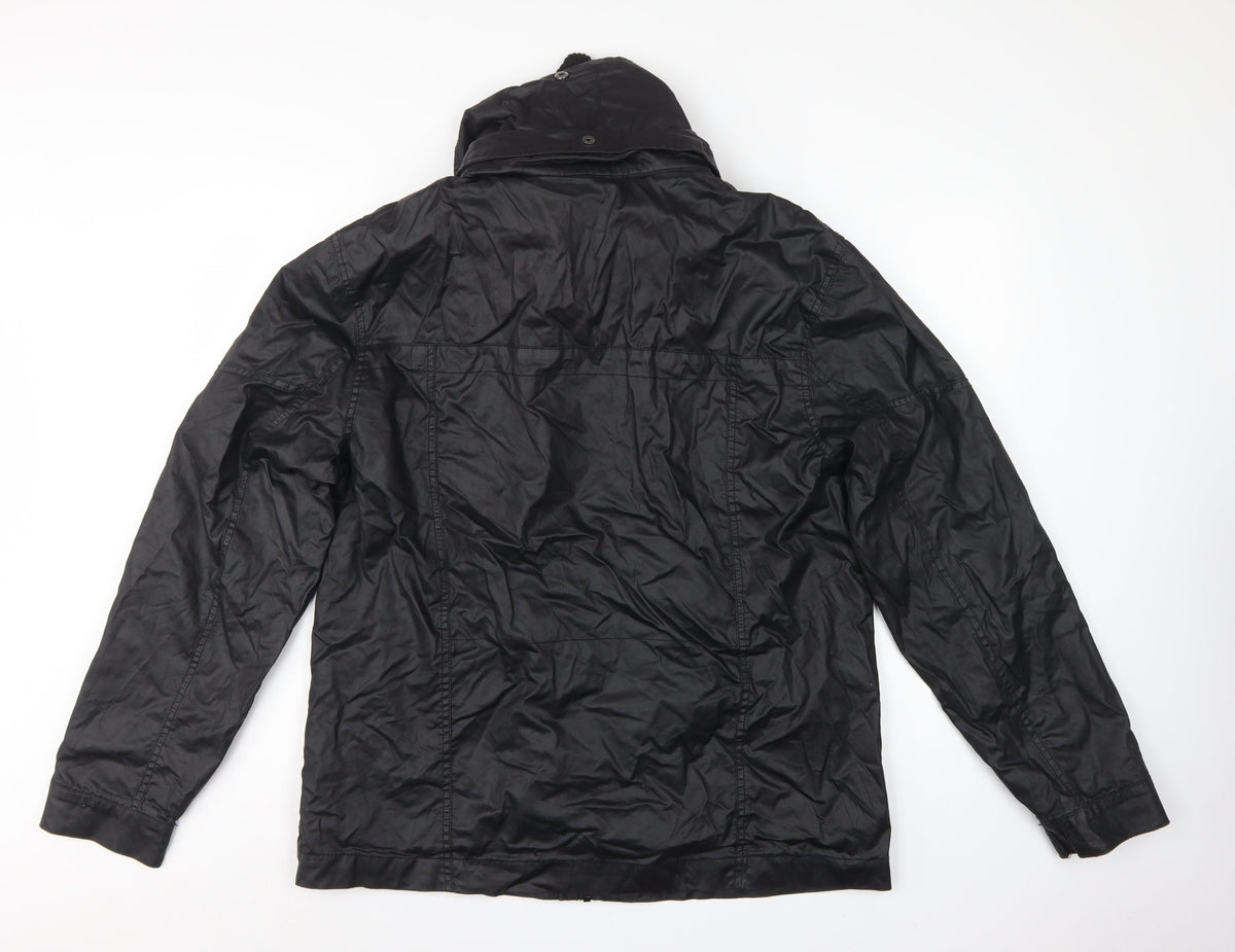 Burton London Men's Black XL Military Jacket Full Zip Multi Pocket