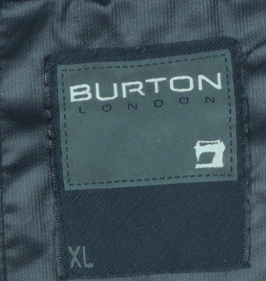 Burton London Men's Black XL Military Jacket Full Zip Multi Pocket