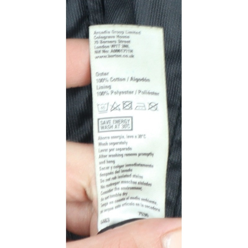 Burton London Men's Black XL Military Jacket Full Zip Multi Pocket