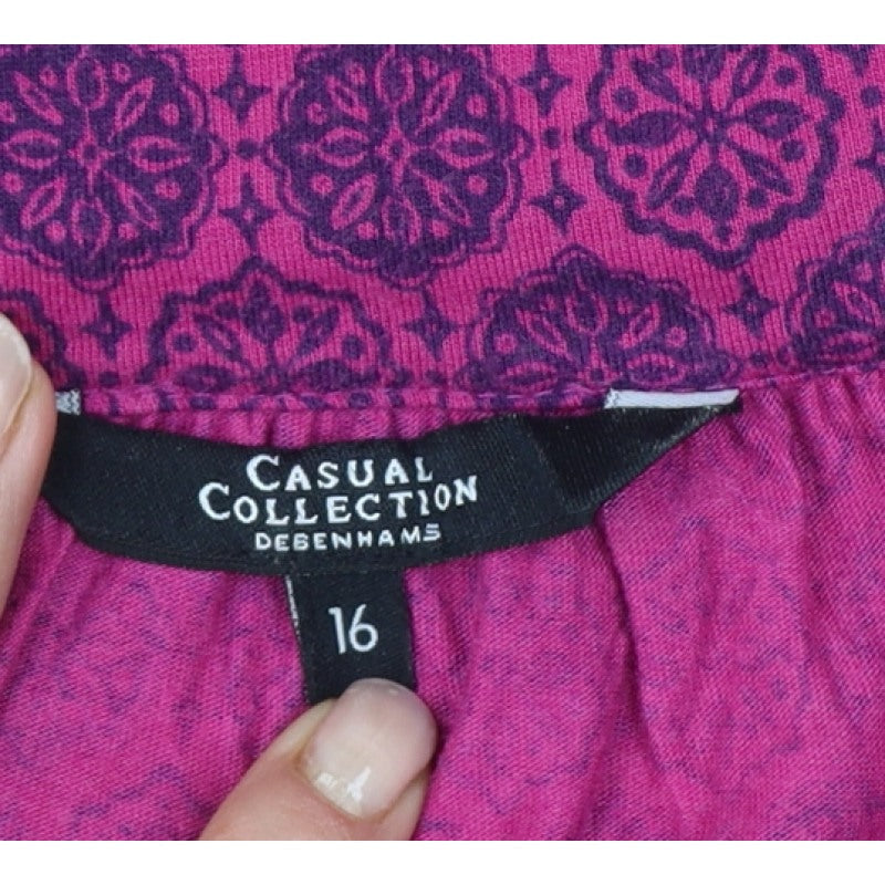 Casual Collection Debenhams Women’s Pink Geometric Basic Tank Top UK 16