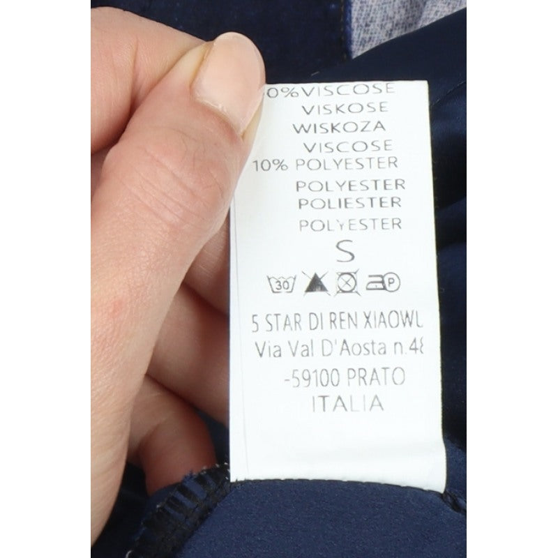 SUN Women's Blue S Basic Patchwork Lined Snap Jacket Made in Italy