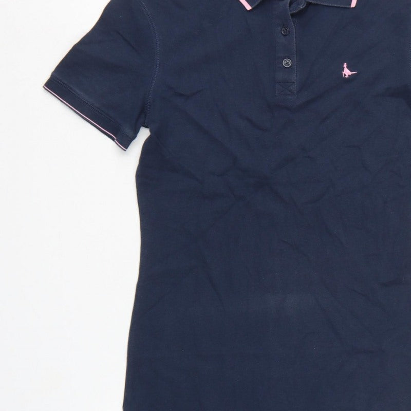 Jack Wills Women Blue UK 8 Collared Short Sleeve Polo Shirt Dress