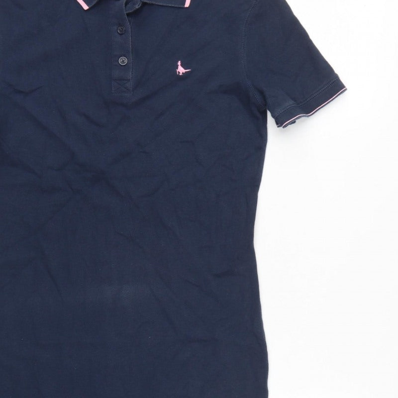 Jack Wills Women Blue UK 8 Collared Short Sleeve Polo Shirt Dress