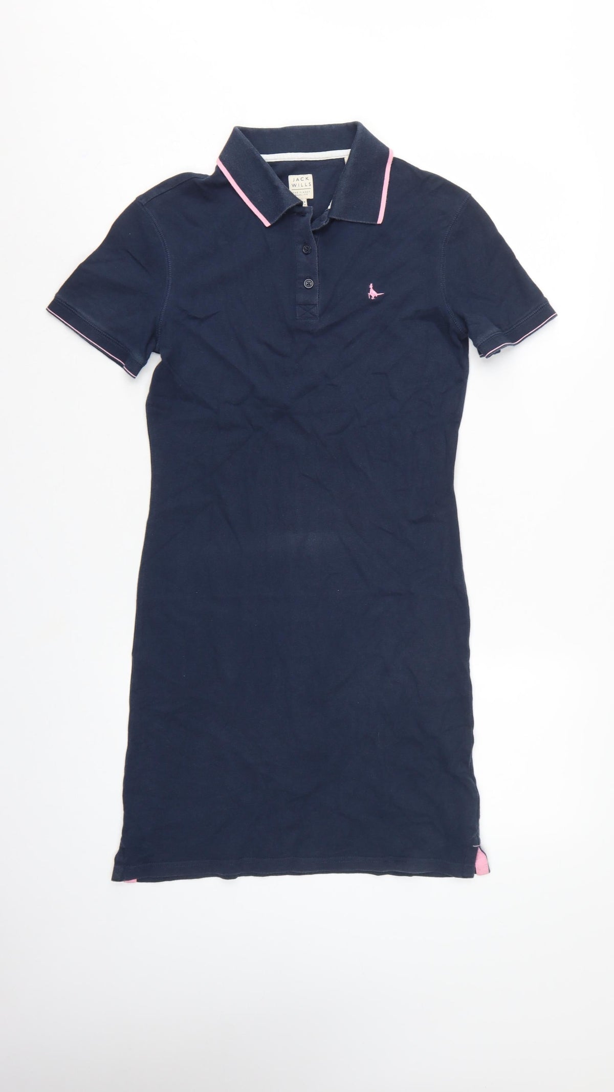 Jack Wills Women Blue UK 8 Collared Short Sleeve Polo Shirt Dress