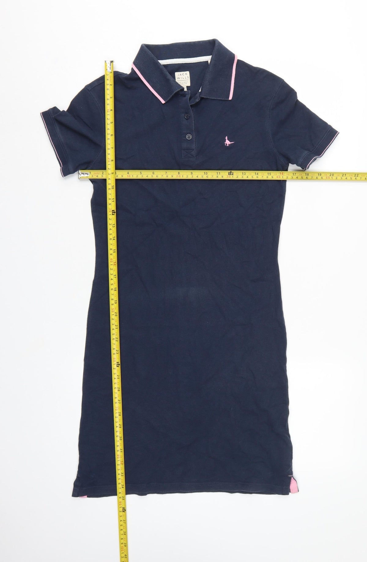 Jack Wills Women Blue UK 8 Collared Short Sleeve Polo Shirt Dress
