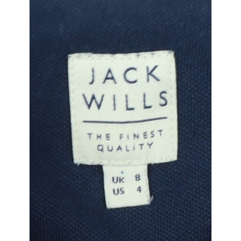 Jack Wills Women Blue UK 8 Collared Short Sleeve Polo Shirt Dress