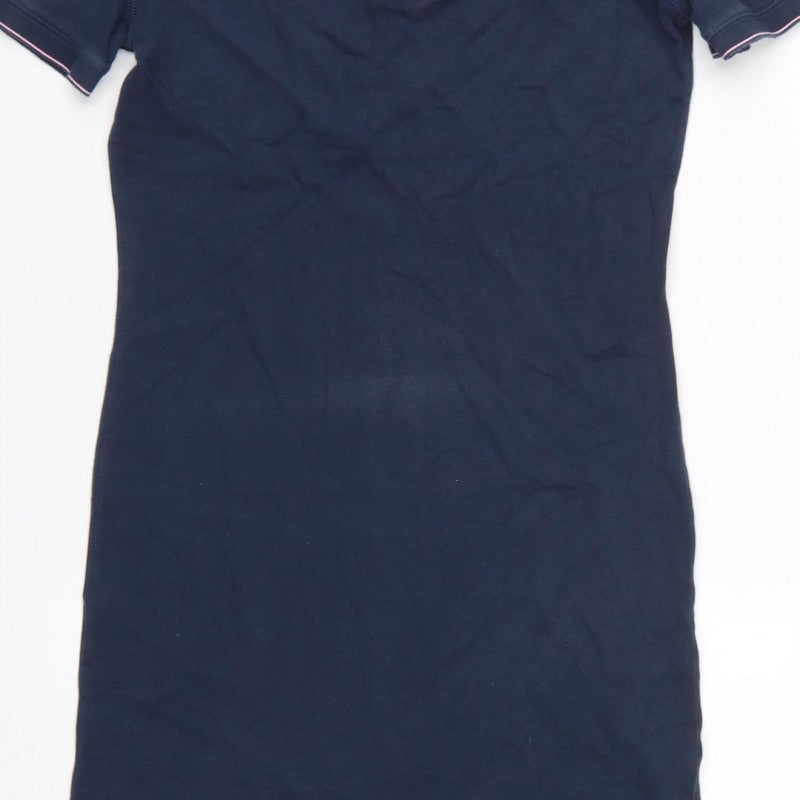 Jack Wills Women Blue UK 8 Collared Short Sleeve Polo Shirt Dress