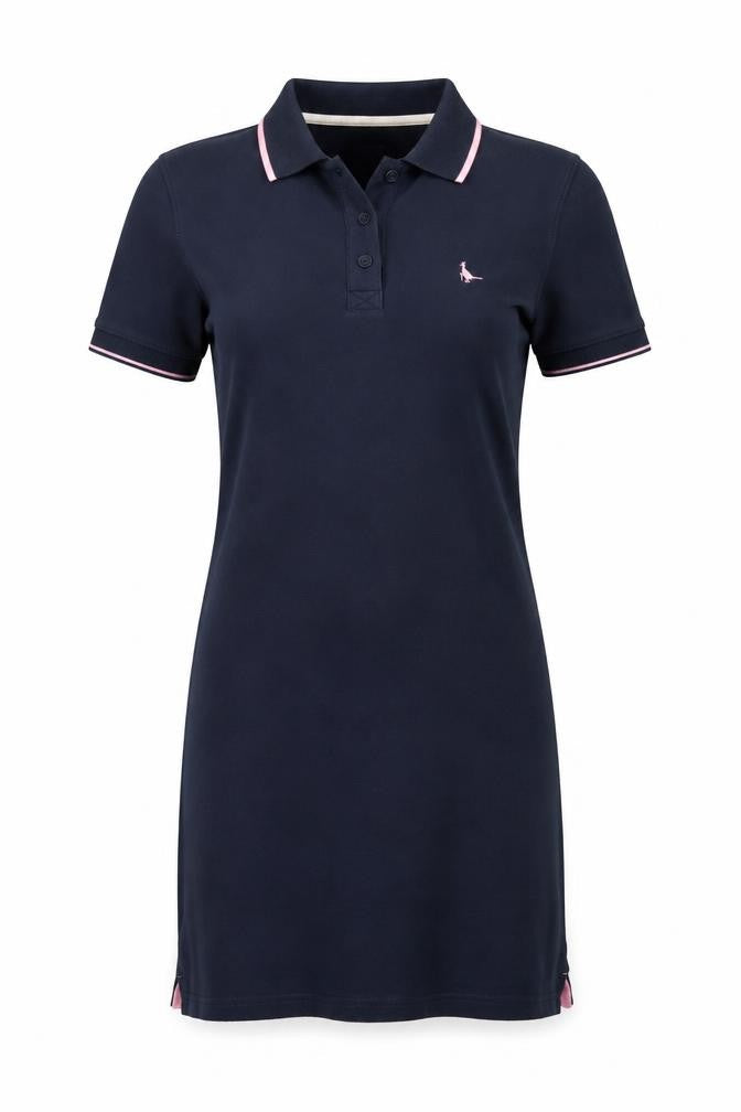 Jack Wills Women Blue UK 8 Collared Short Sleeve Polo Shirt Dress