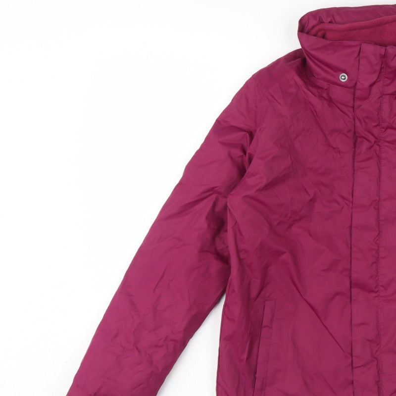 Mountain Warehouse Boys Pink 9-10 Years Hooded Waterproof Jacket Fleece Lined
