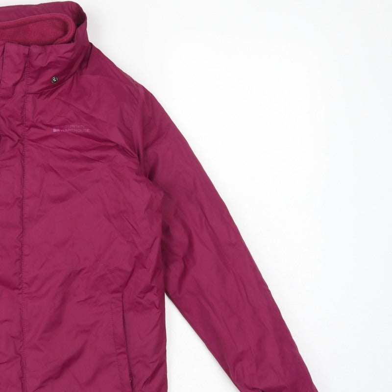 Mountain Warehouse Boys Pink 9-10 Years Hooded Waterproof Jacket Fleece Lined