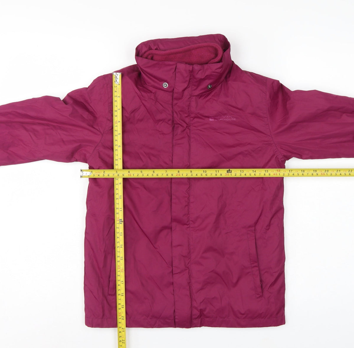 Mountain Warehouse Boys Pink 9-10 Years Hooded Waterproof Jacket Fleece Lined