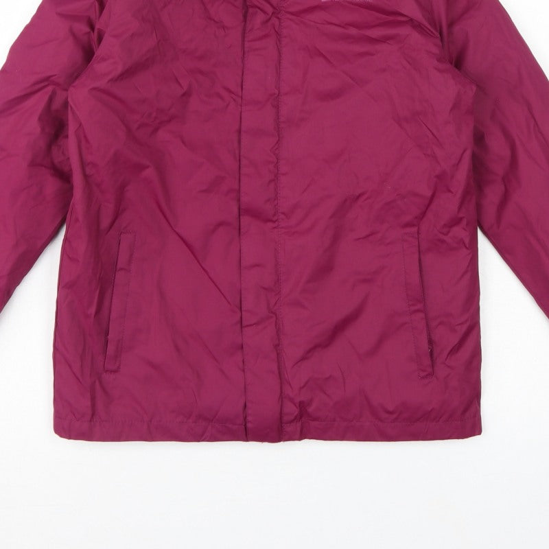 Mountain Warehouse Boys Pink 9-10 Years Hooded Waterproof Jacket Fleece Lined