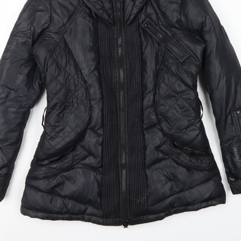Firetrap Women’s Black S Hooded Down Puffer Jacket Quilted Zip