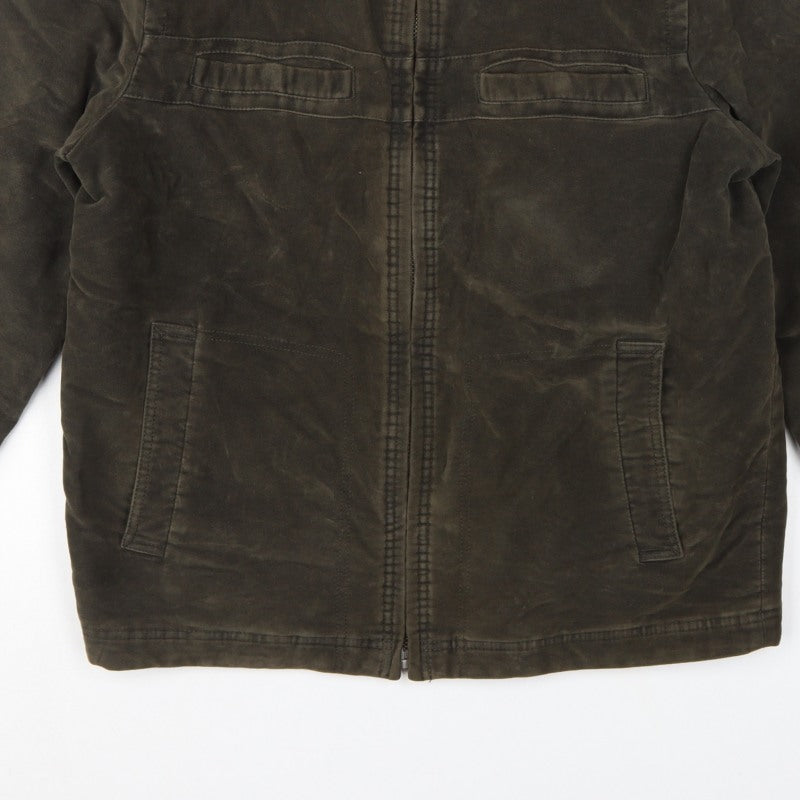Marks and Spencer Men's Brown M Washed Moleskin Cotton Zip Jacket
