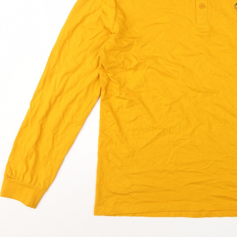 Atlas for Men Men's Yellow XL Long Sleeve Henley Highlands Logo T-Shirt