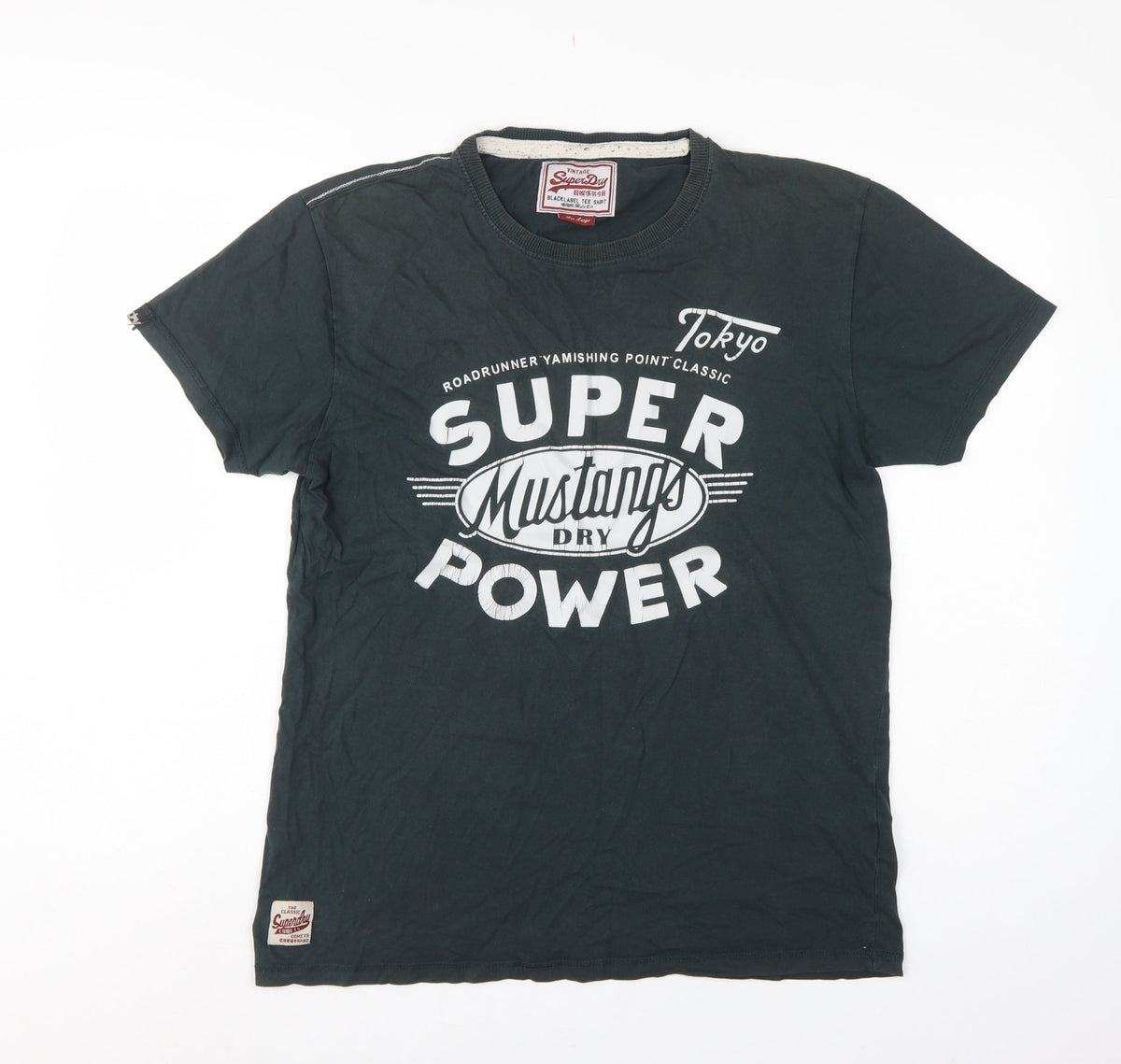Superdry Men’s Black L Tokyo Super Mustang Graphic Crew Neck T-Shirt