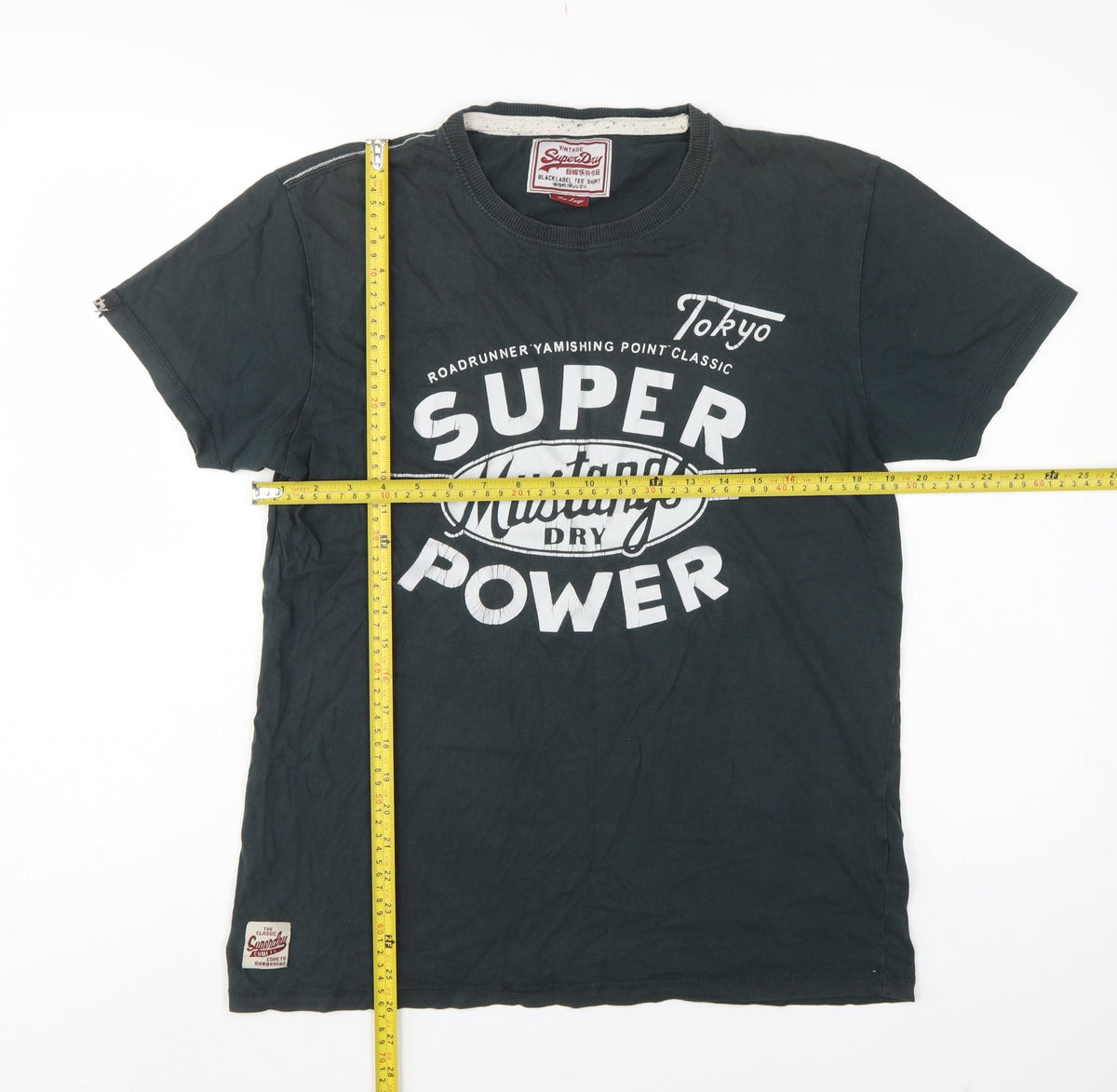 Superdry Men’s Black L Tokyo Super Mustang Graphic Crew Neck T-Shirt