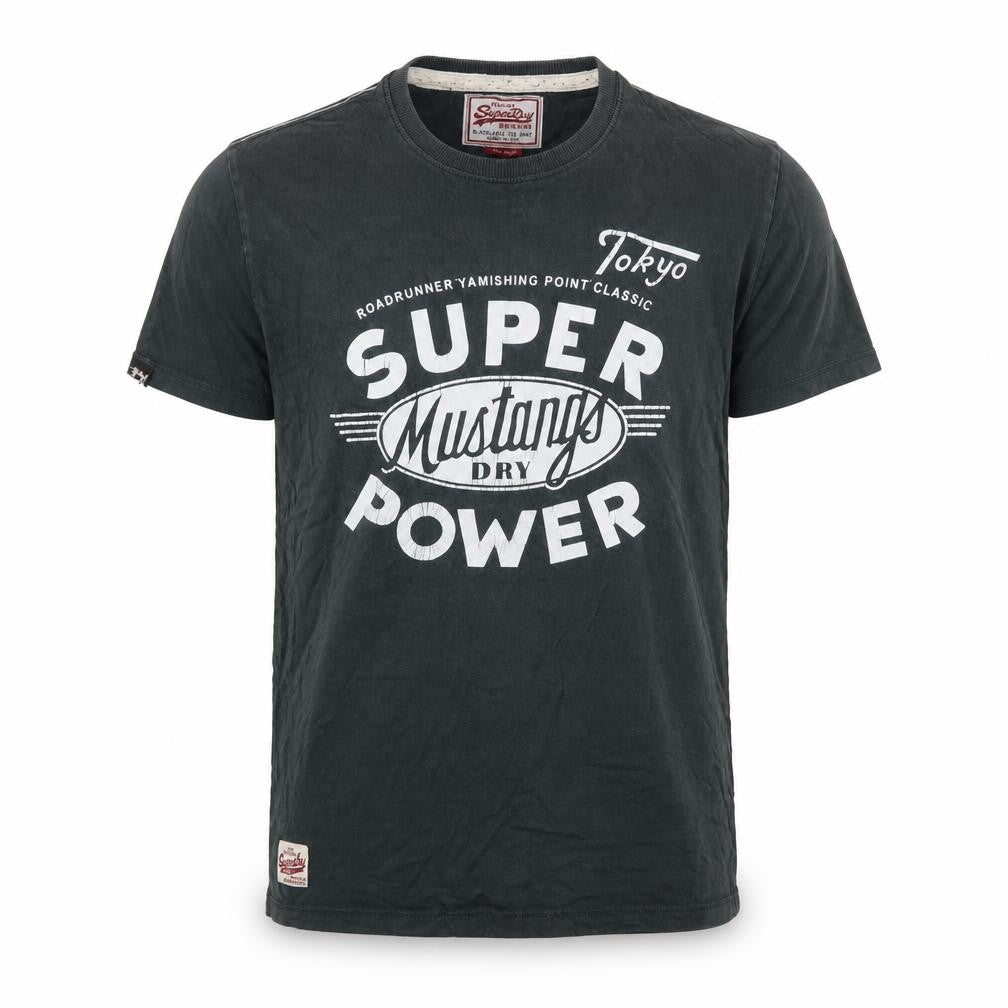 Superdry Men’s Black L Tokyo Super Mustang Graphic Crew Neck T-Shirt