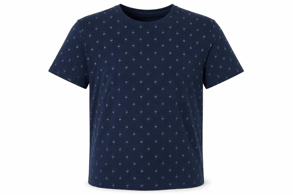 Selected Homme Men’s Blue XL Organic Cotton Floral Print T-Shirt