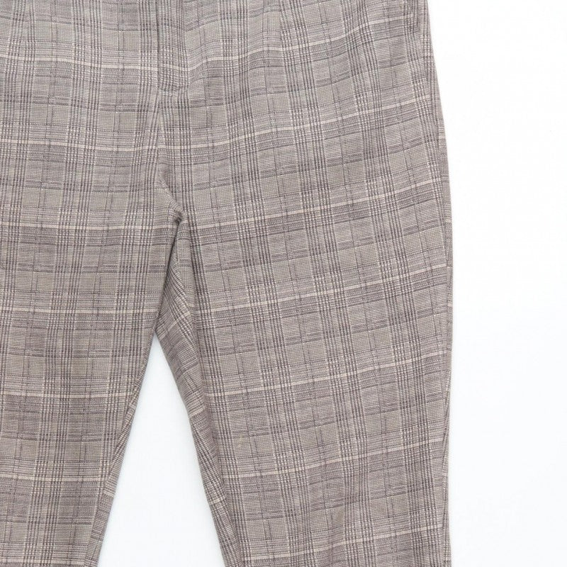 Klass Women Grey Check Tapered Tailored Trousers Size 14