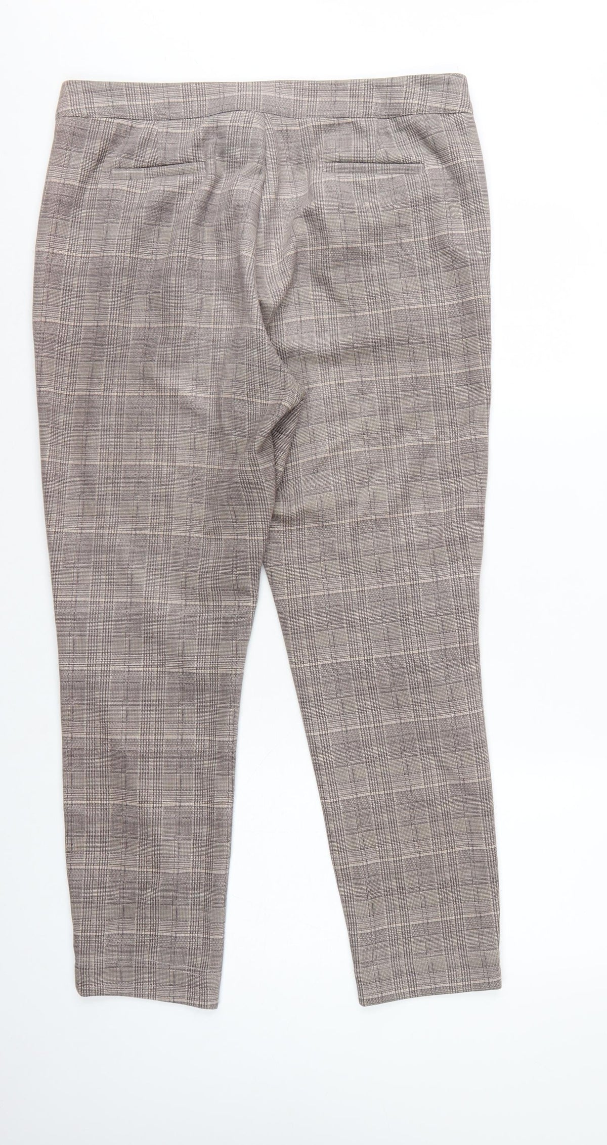 Klass Women Grey Check Tapered Tailored Trousers Size 14