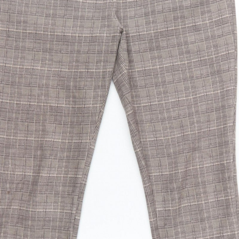 Klass Women Grey Check Tapered Tailored Trousers Size 14