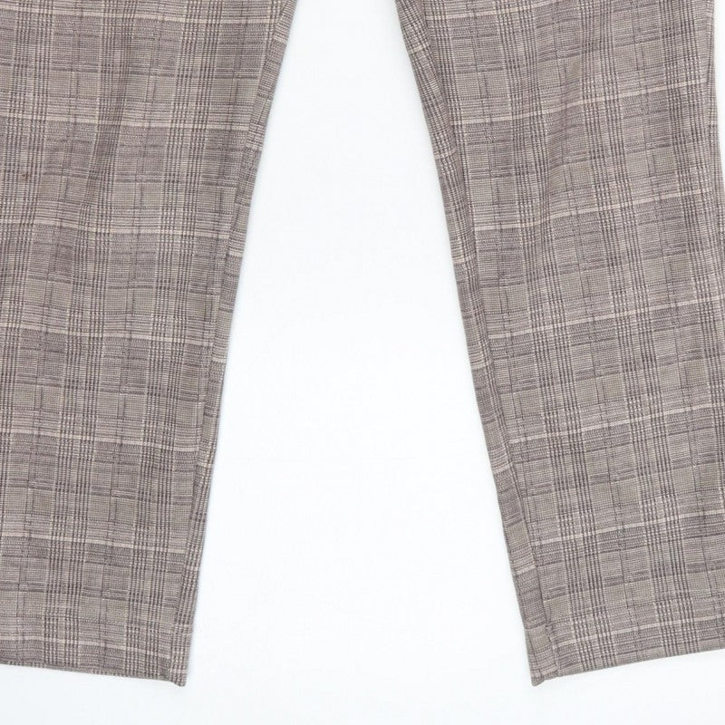 Klass Women Grey Check Tapered Tailored Trousers Size 14
