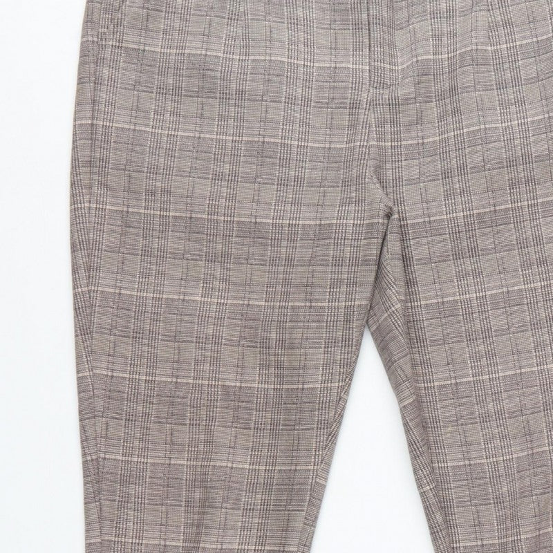 Klass Women Grey Check Tapered Tailored Trousers Size 14