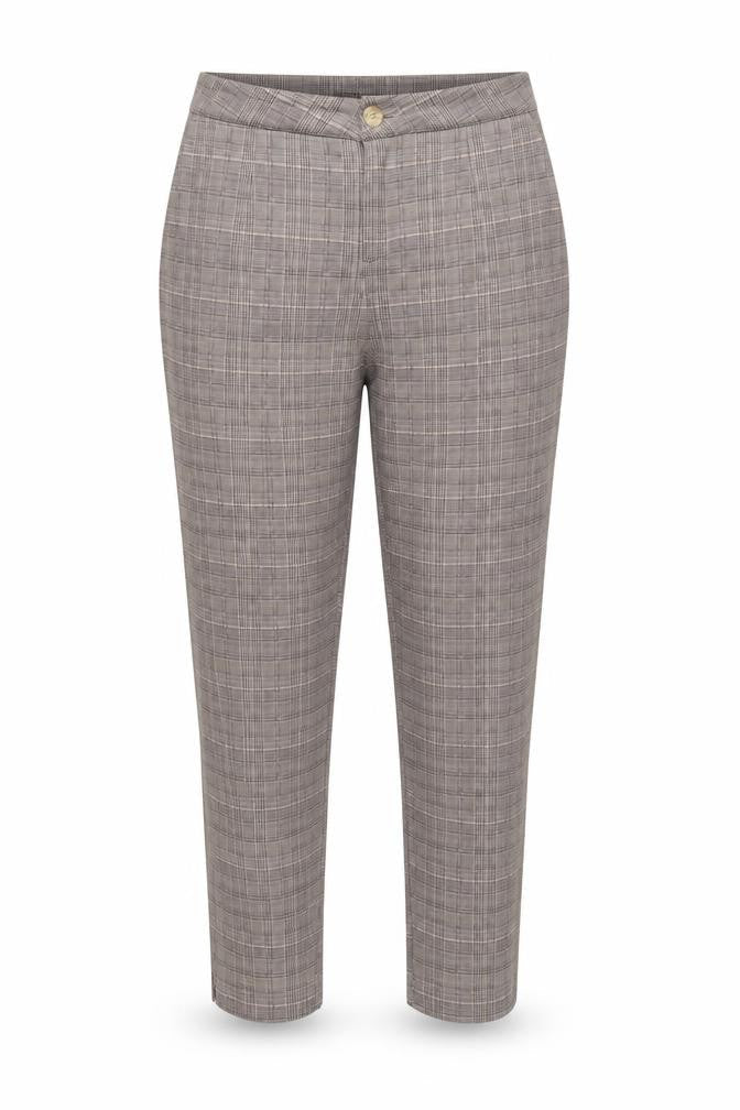 Klass Women Grey Check Tapered Tailored Trousers Size 14