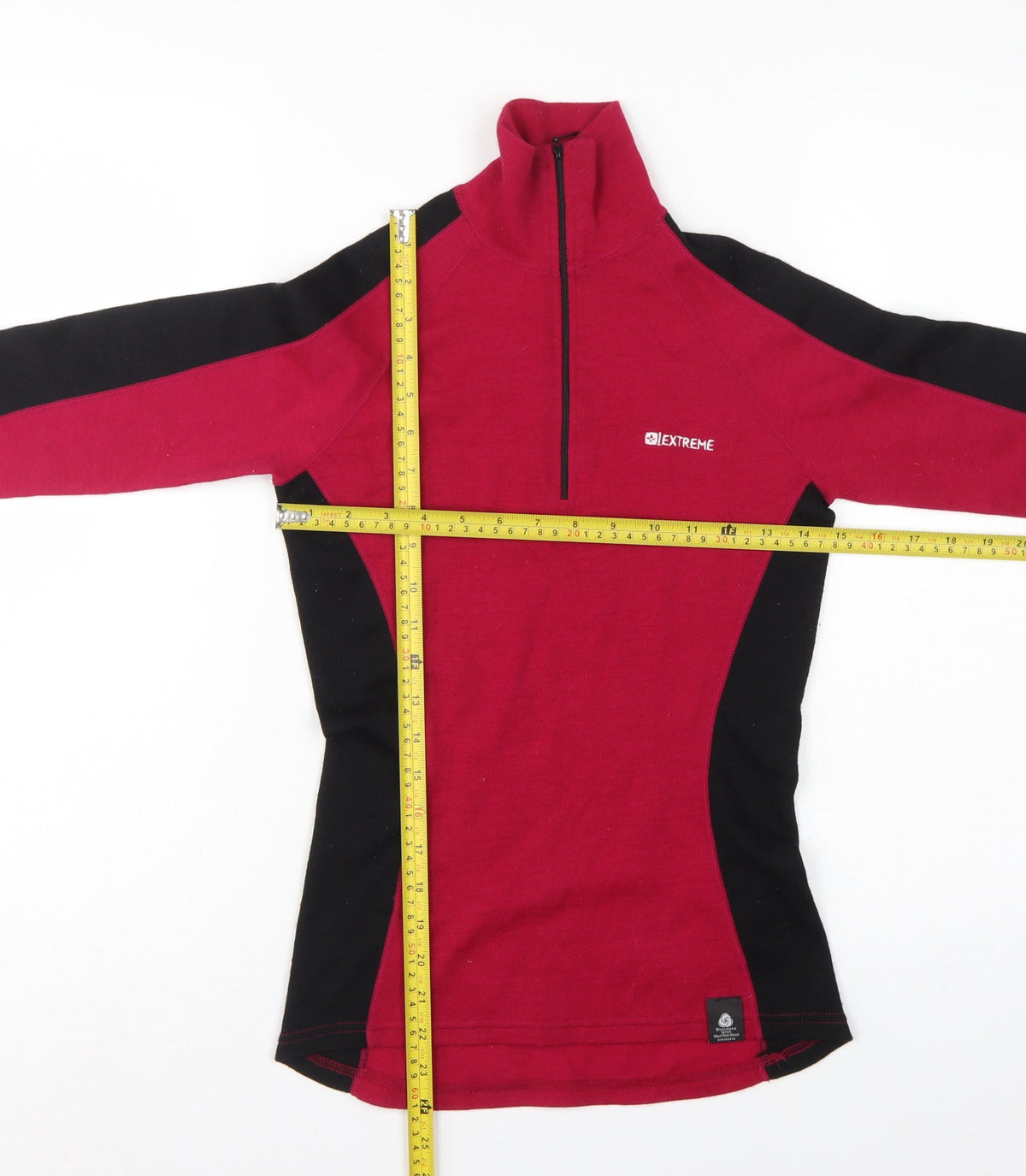 Extreme Womens Red Black Merino UK 8 Quarter Zip Outdoor Sweatshirt
