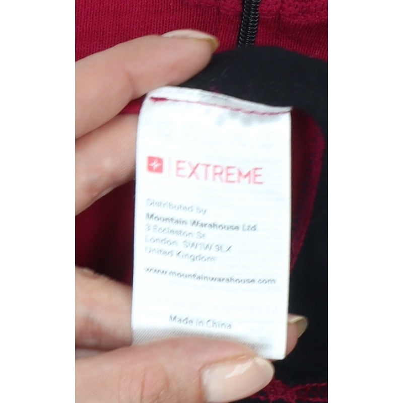 Extreme Womens Red Black Merino UK 8 Quarter Zip Outdoor Sweatshirt
